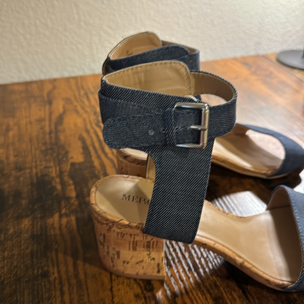 Merona - Talia Quarter Strap Cork Block Heel 6 1/2 - Picture 3 of 6